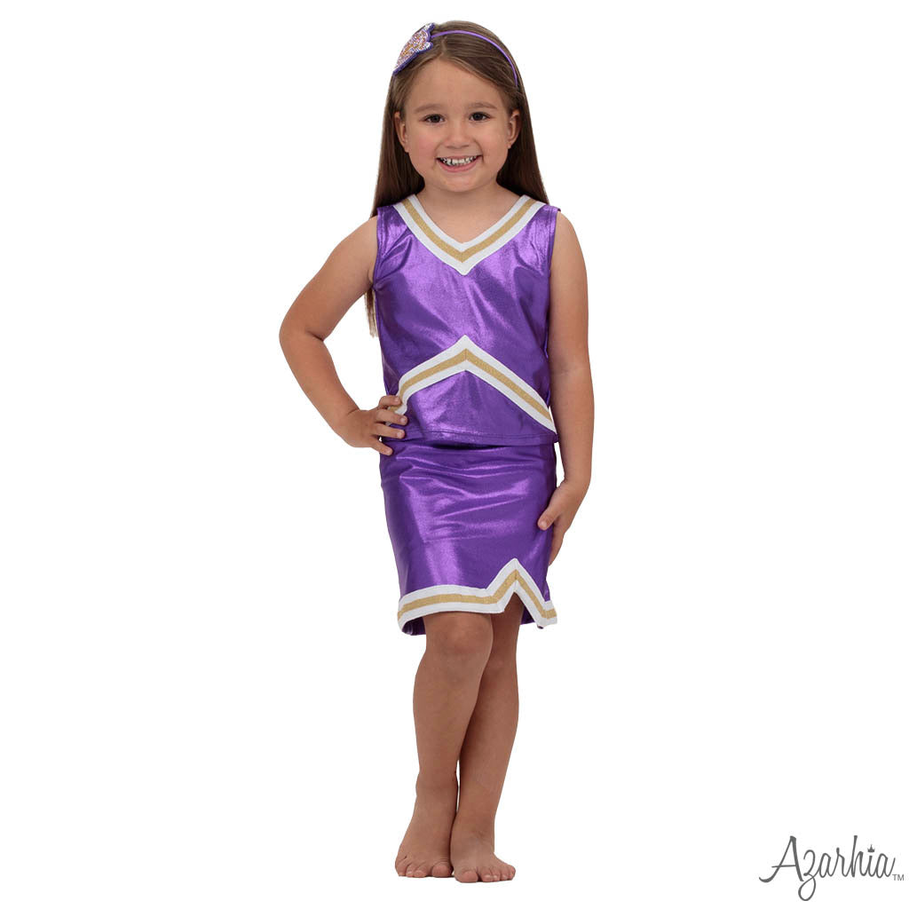 Purple/Gold Game Day Shimmer Cheer Suit