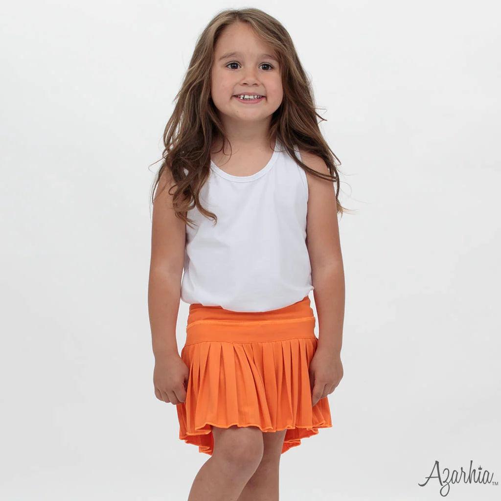 Orange Pleated Skort