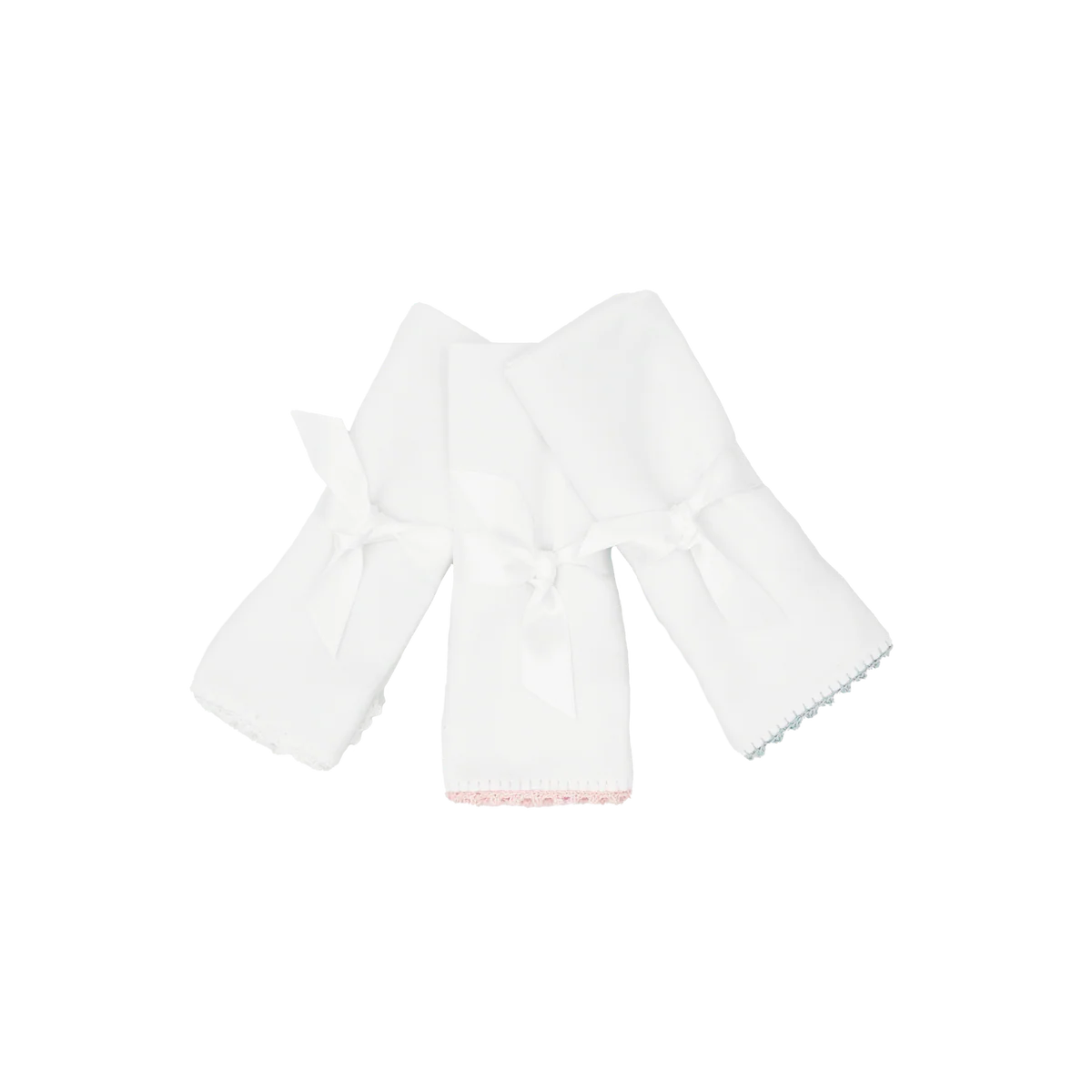 Pixie Lily Burp Cloth - White Crochet Trim