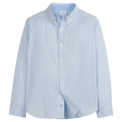 Button Down Shirt - Lt Blue Thin Stripe