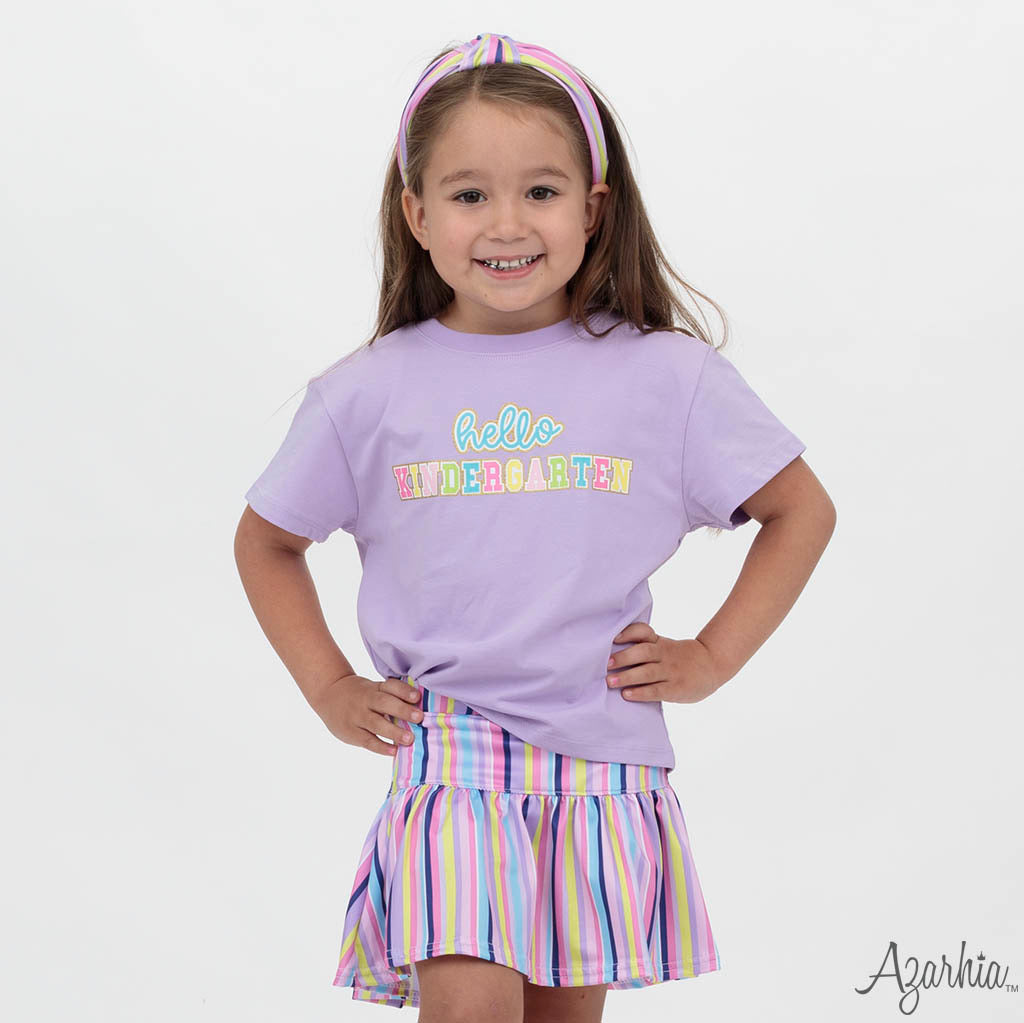 Lavender Boxy Tee - Hello Kindergarten