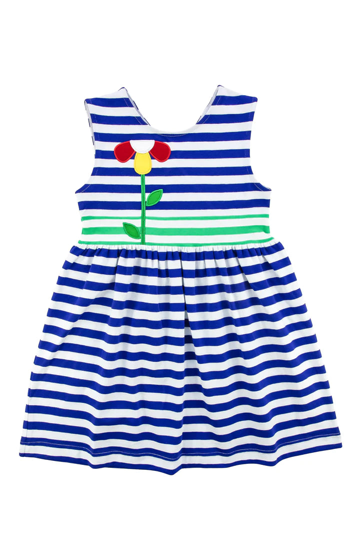 Stripe Knit Flower Dress
