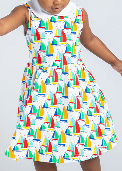 Florence Sailboat Print Twirl Dress