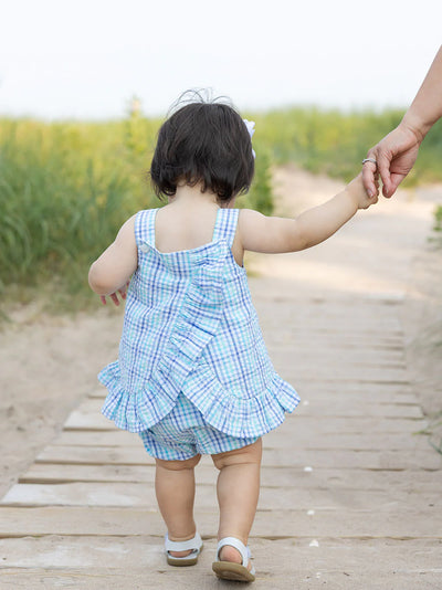 Florence Plaid Seer Dress & Bloomer