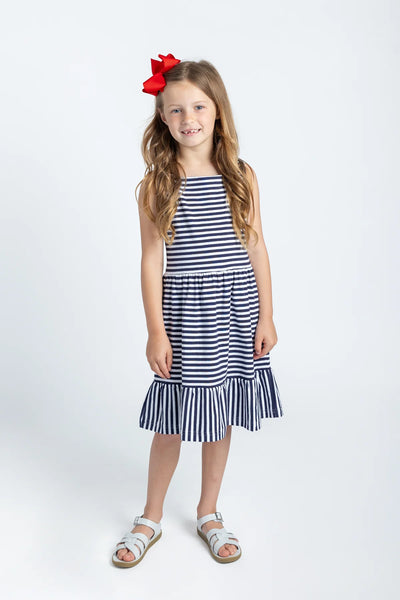 Florence Stripe Shirred Dress