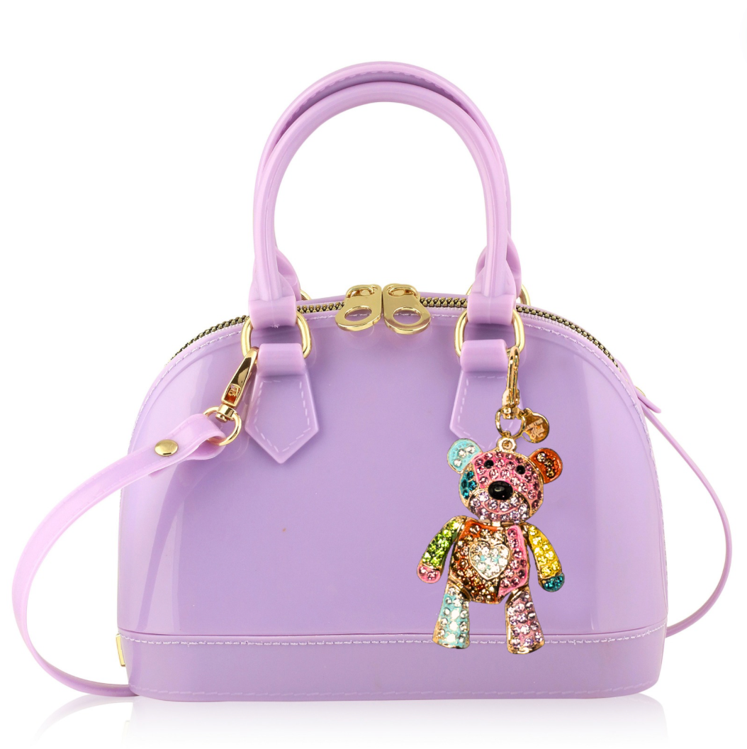 Carrying Kind Cate Lavender Purse: Teddy Edition Charm