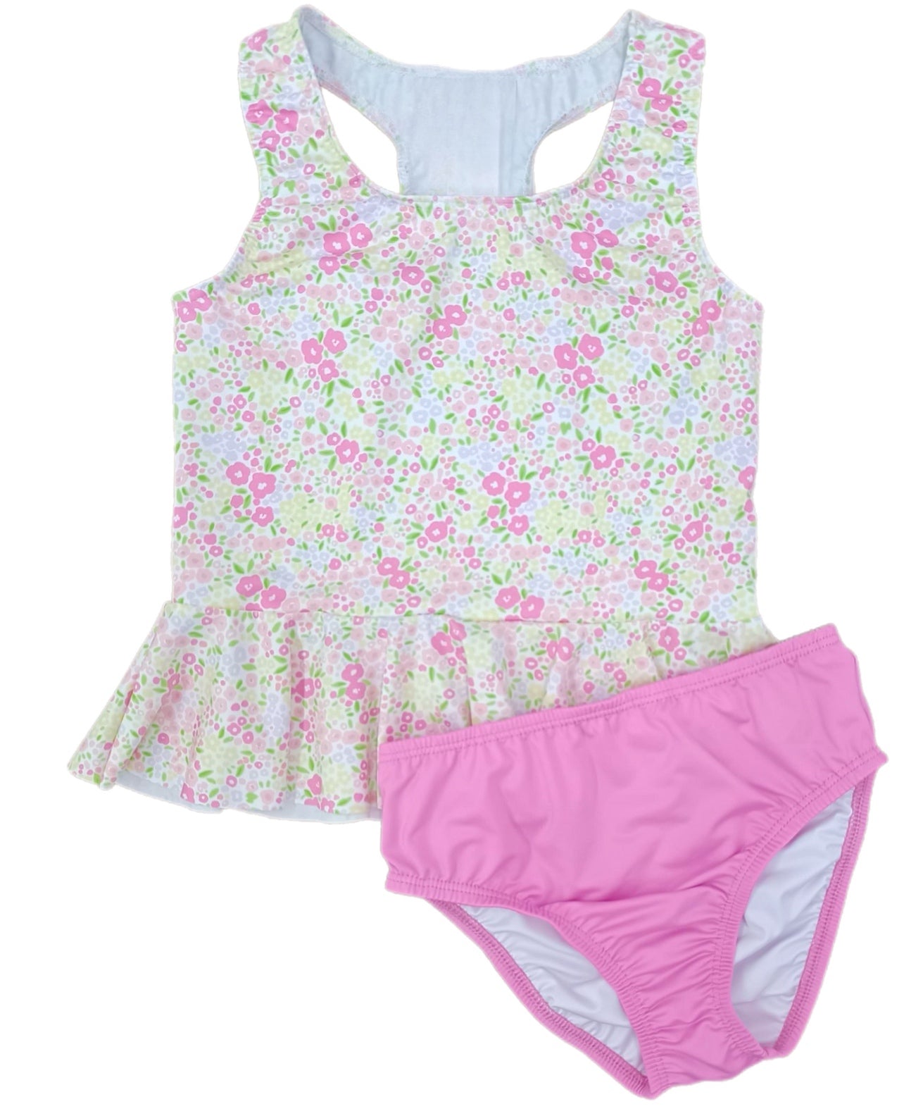 J&L Collette Peplum Swim Fuchsia Floral