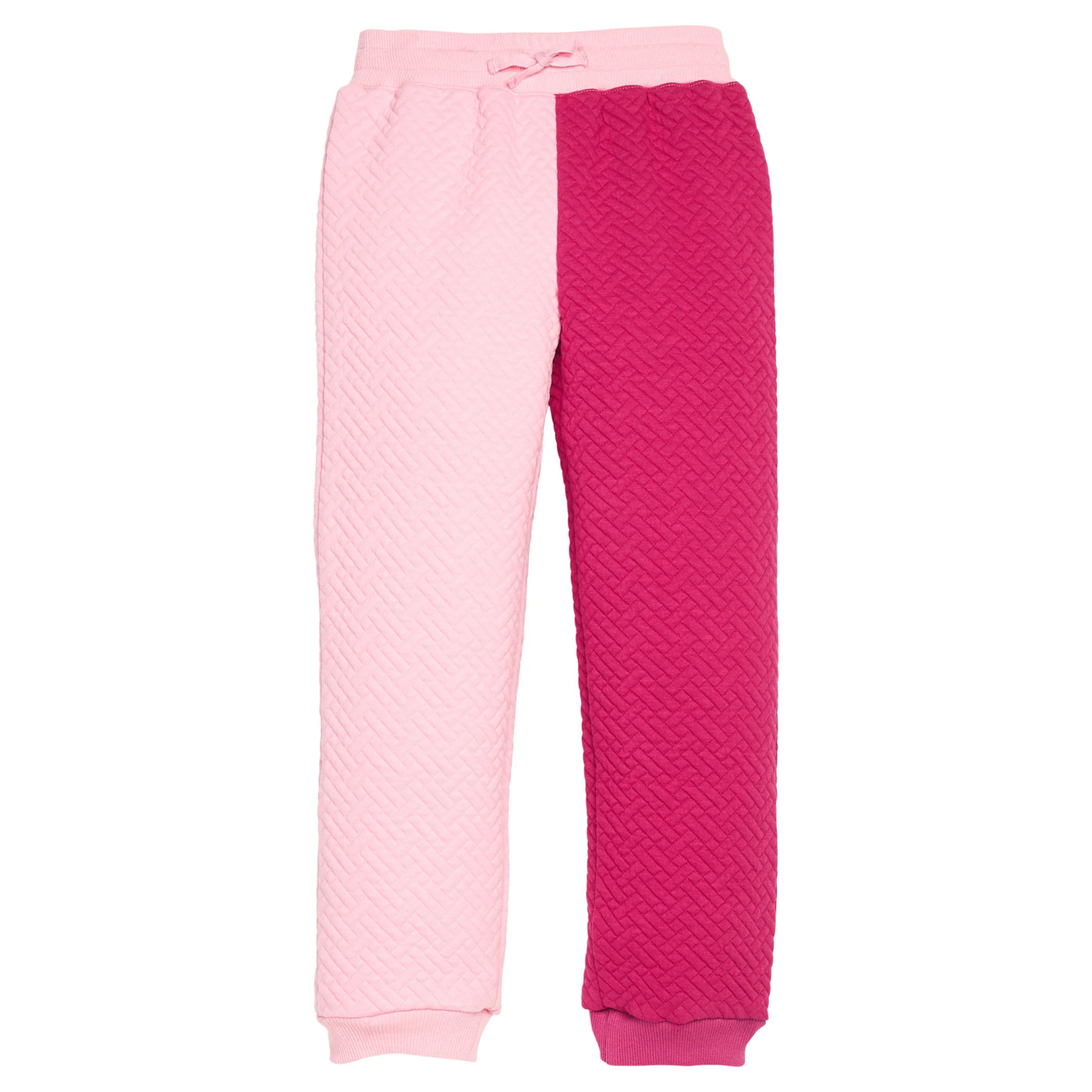 Color Block Jogger - Pink & Cranberry Quilted Trellis