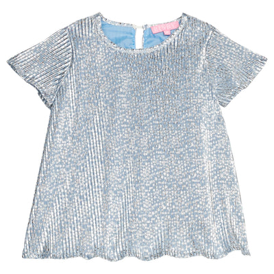 Crinkle Top - Blue Crinkle Stars