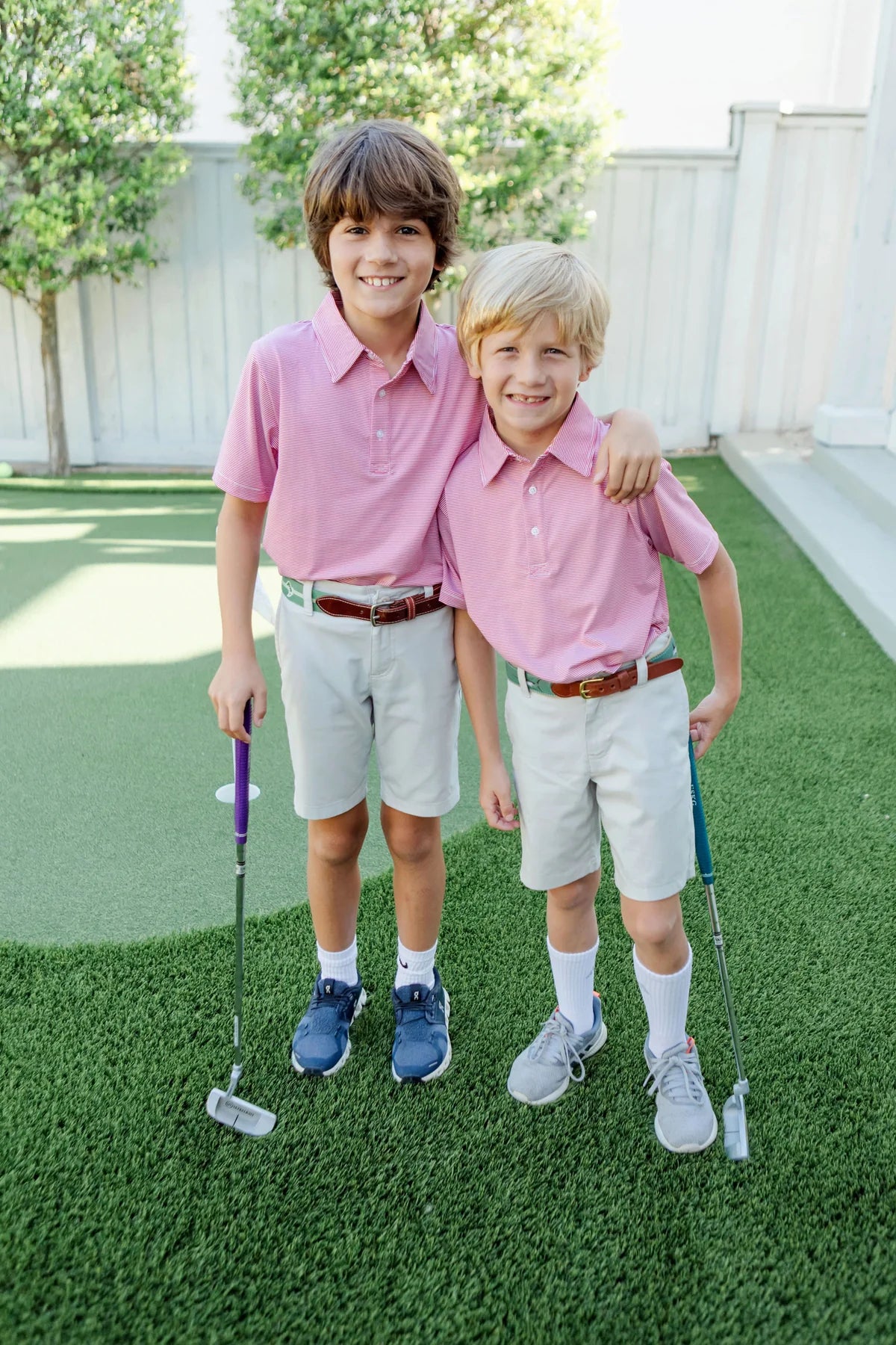 Will Boys' Performance Polo - Red Stripes