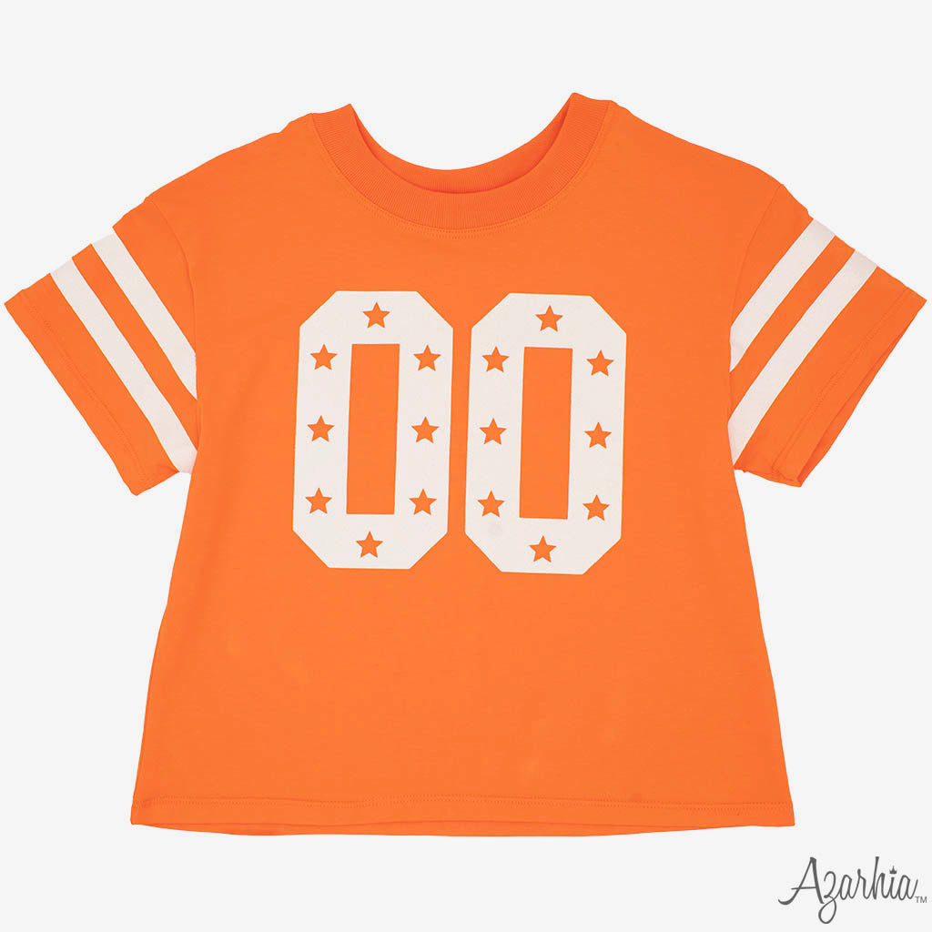 Orange "00" Glitter Boxy Tee