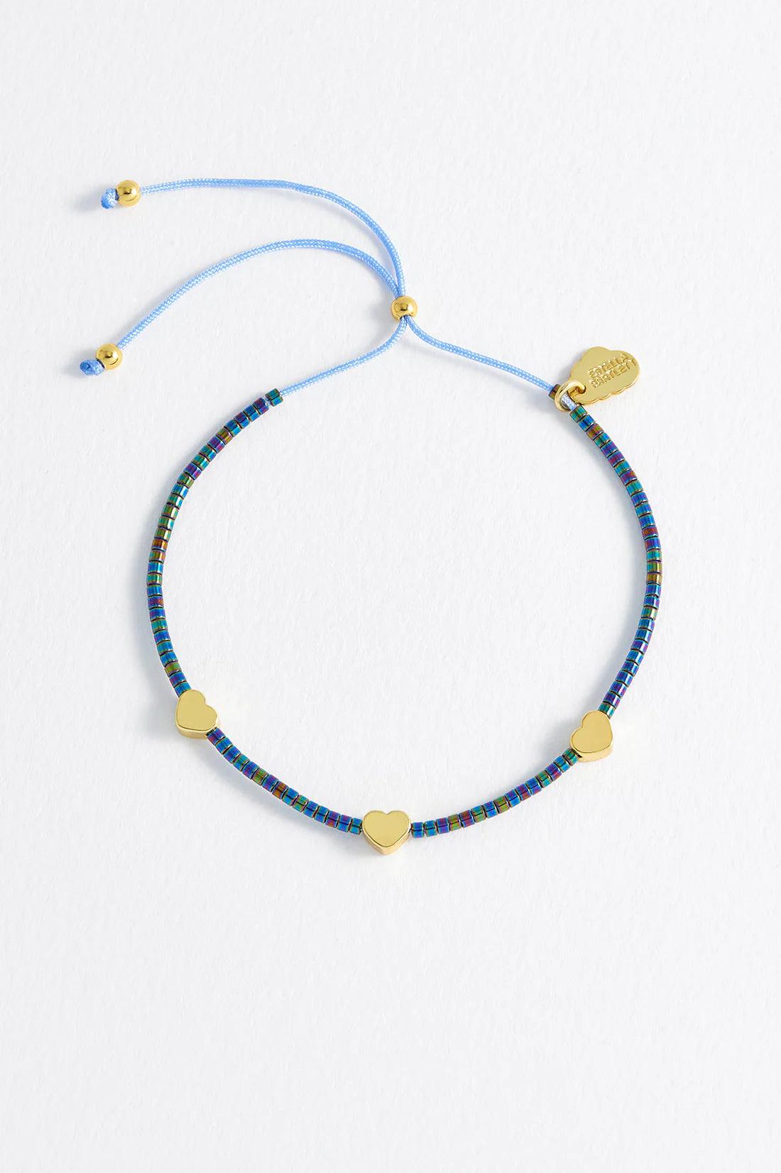 Blue Avalone Heart Bracelet - Gold