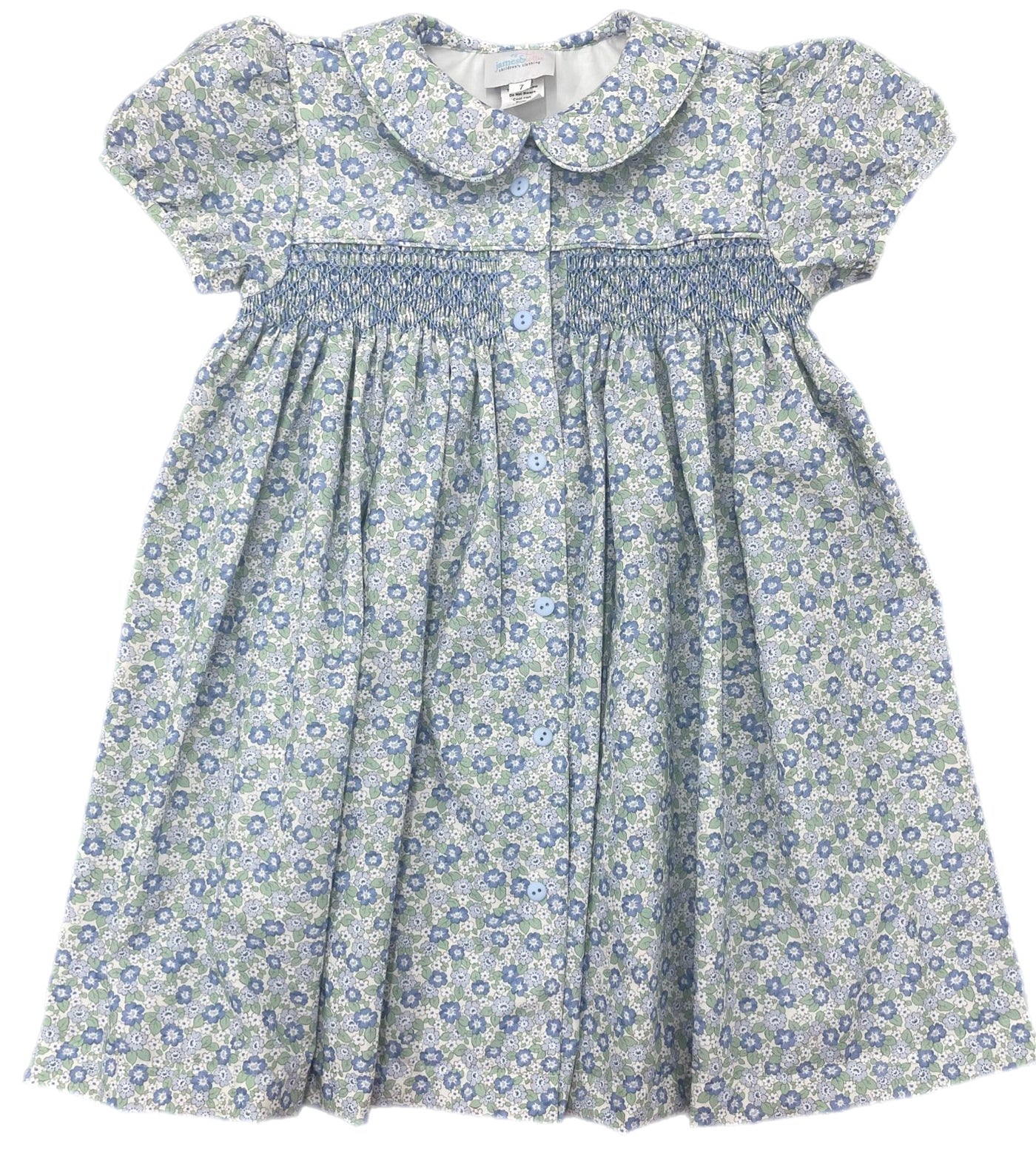 Ella Floral Ella Smock Dress Blue Green Floral