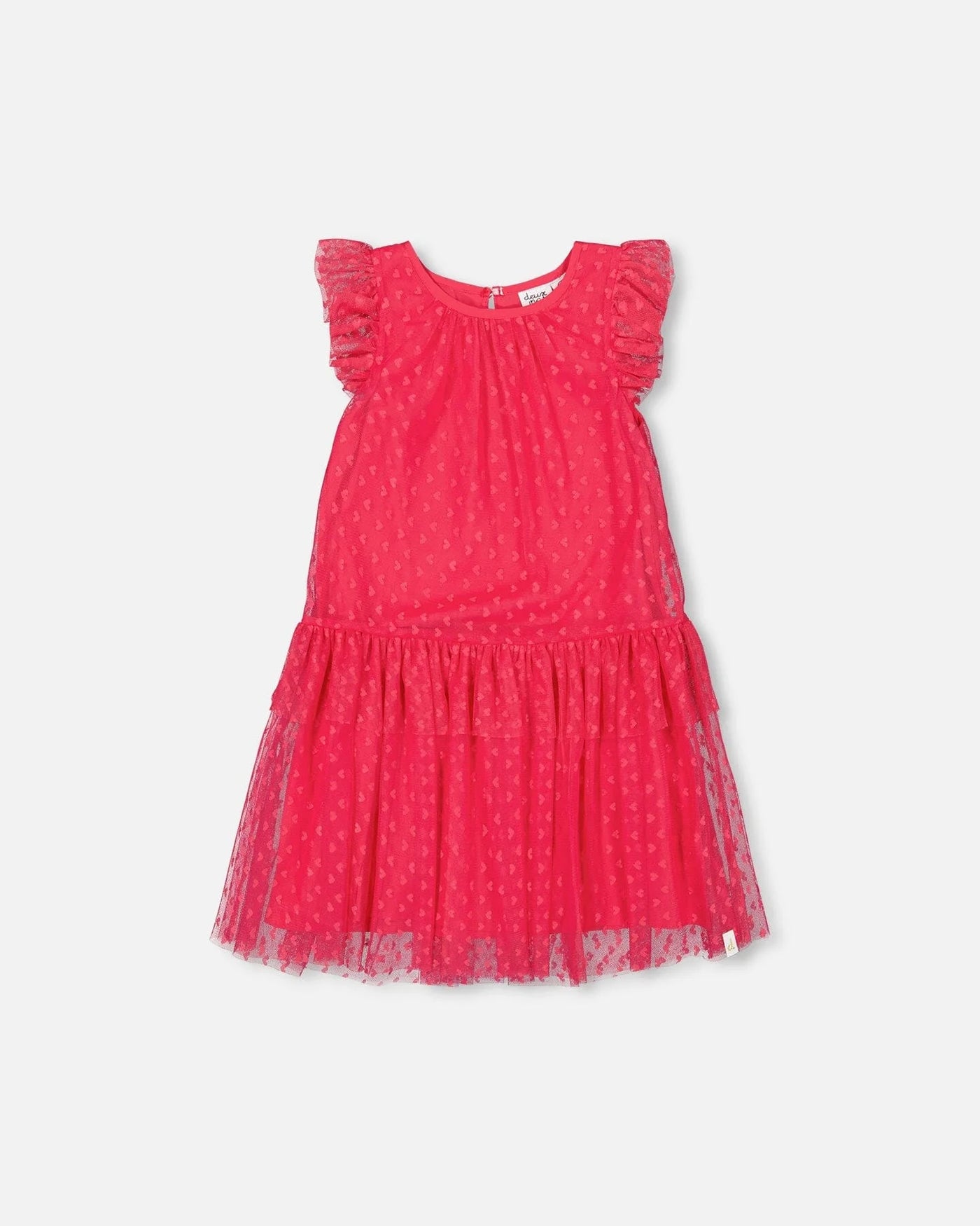 Heart Mesh Azalea Pink Jaquard Dress