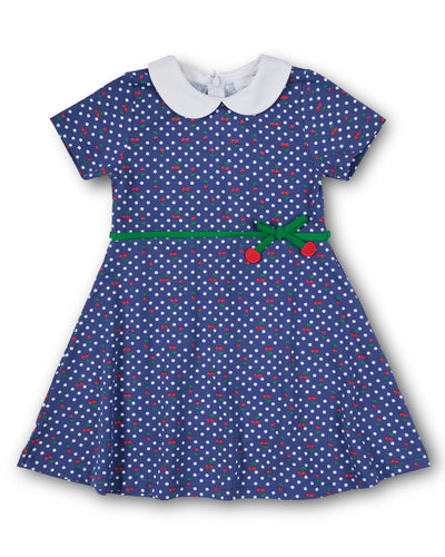 Knit Peter Pan Dress - Polka Dot Cherry