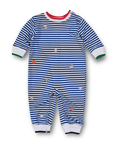 Blue Stripe Knit Longall - Sports Balls