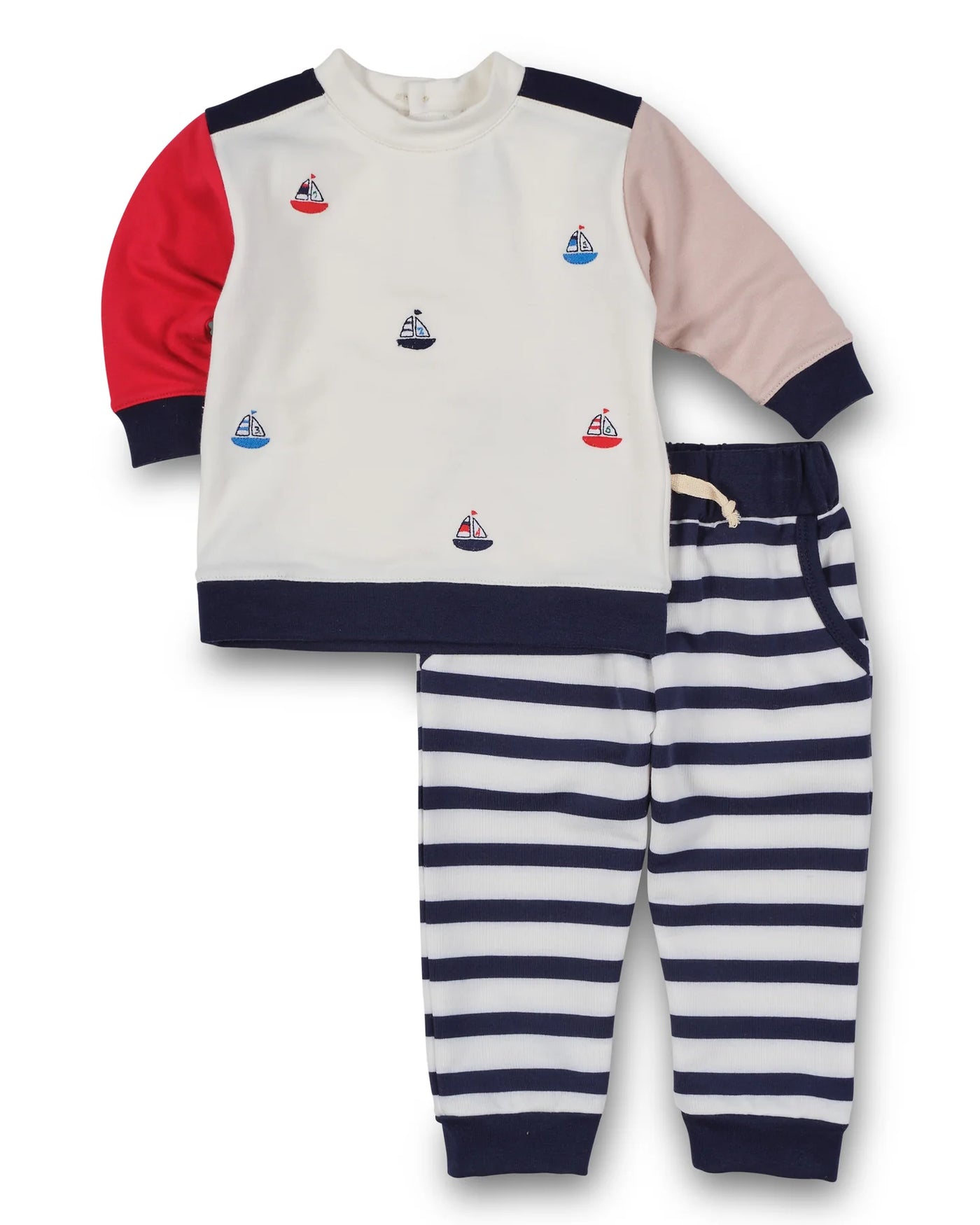 French Terry Pant Set - Sailboats