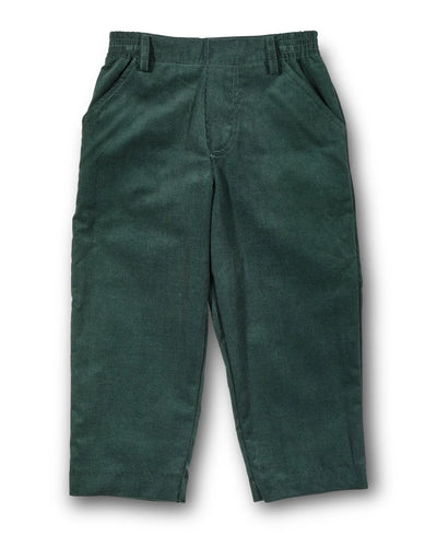 Green Corduroy Fake Fly Pants