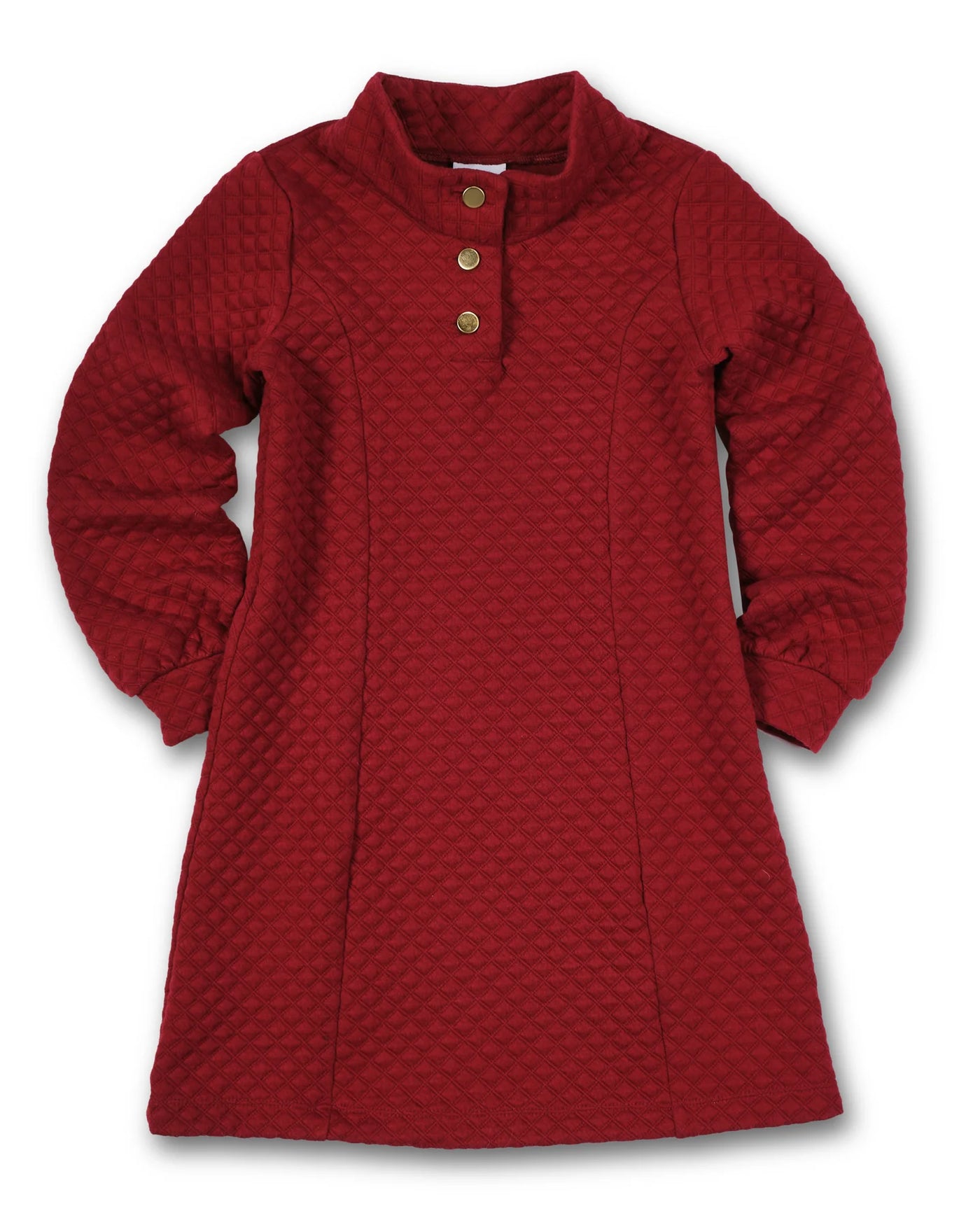 Red Quilted Dress w/ Buttons