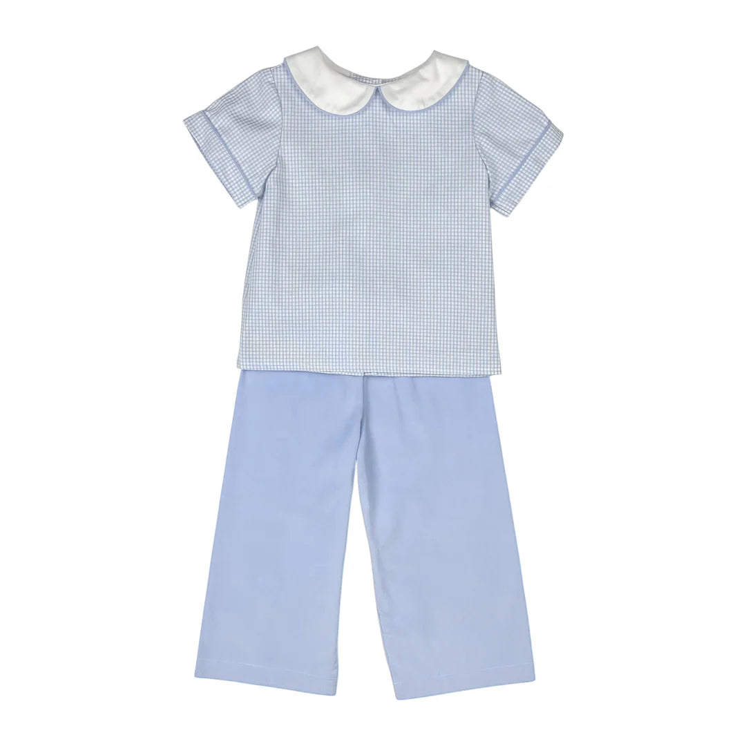 Bob Boy Pant Set - Blue Check