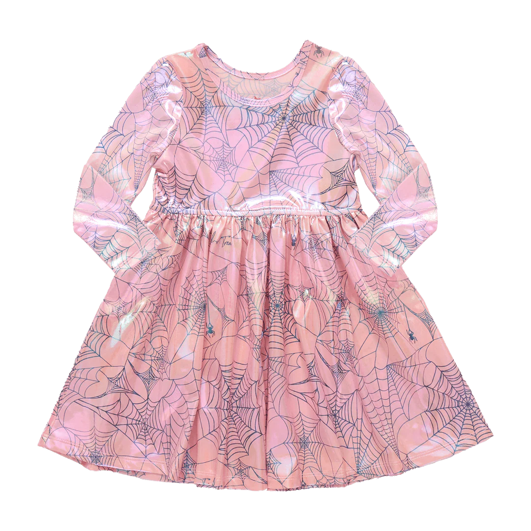 Lame Steph Dress - Pink Spider Web