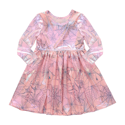 Lame Steph Dress - Pink Spider Web