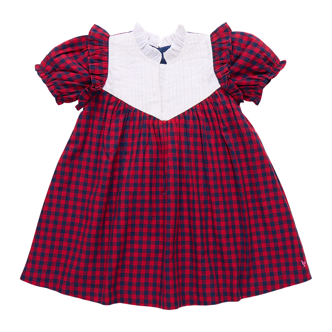 Imogen Dress - Red/Blue Check