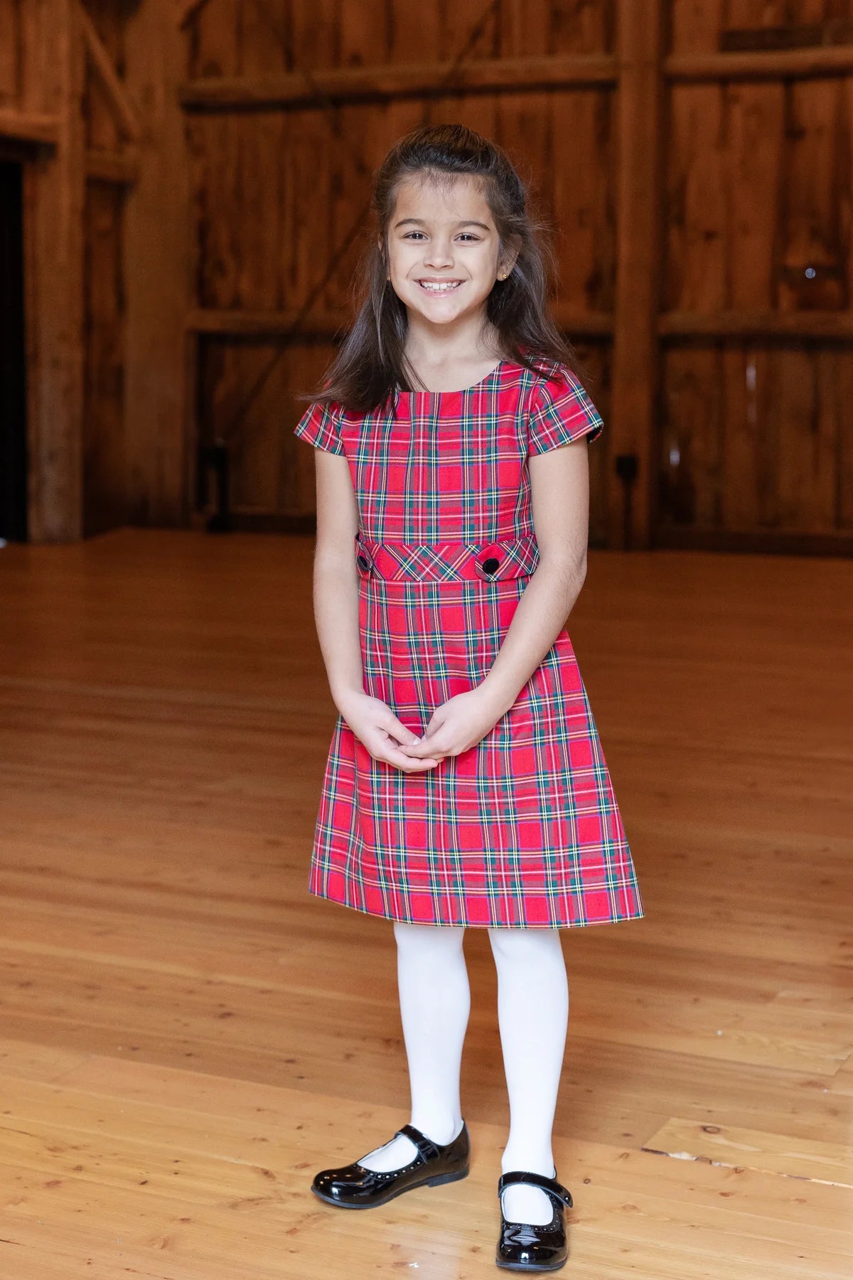 Florence Tartan Button Tab Dress