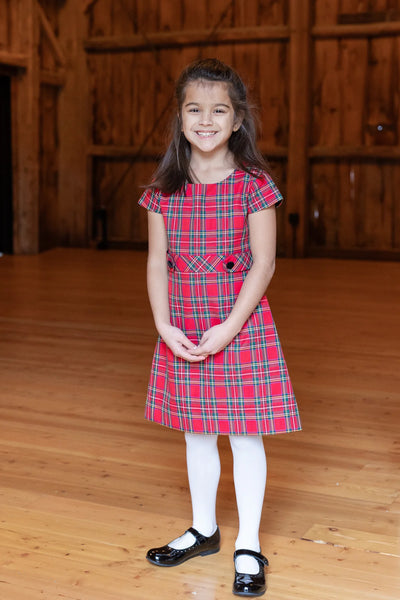 Florence Tartan Button Tab Dress