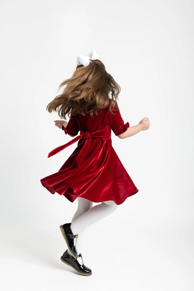 Florence Velvet Bow Sleeve Dress