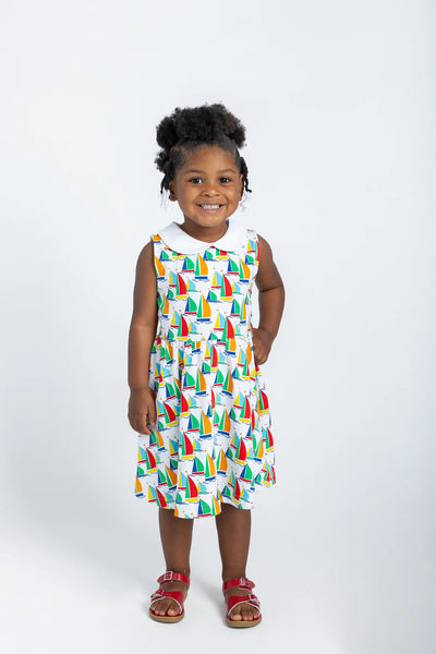 Florence Sailboat Print Twirl Dress