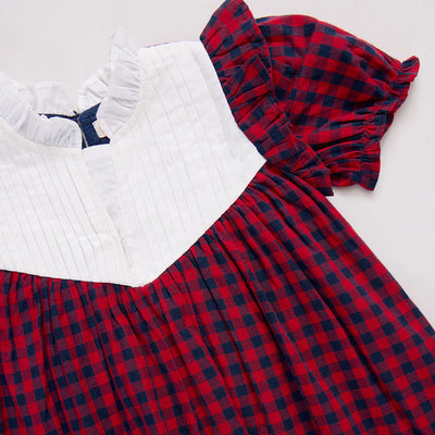 Imogen Dress - Red/Blue Check