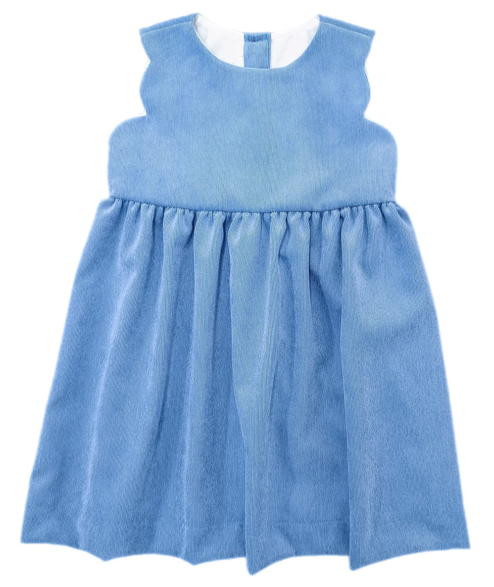 French Blue Cord Savannah Scalloped Jumper **PRE-SALE**