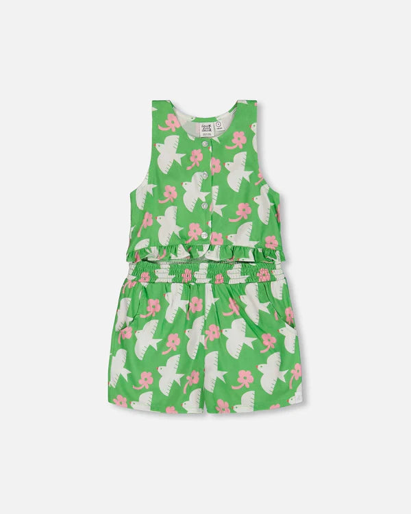 Deux Printed Birds Jumpsuit