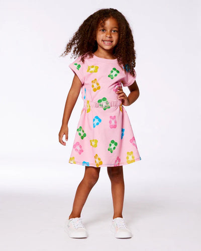 Deux Printed Multi Bears Terry Dress