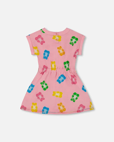 Deux Printed Multi Bears Terry Dress