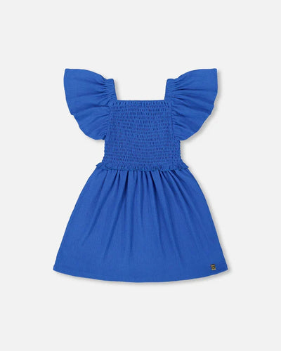 Deux Ultramarine Smock Textured Dress