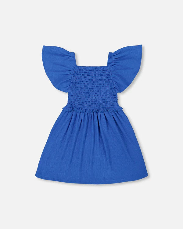 Deux Ultramarine Smock Textured Dress