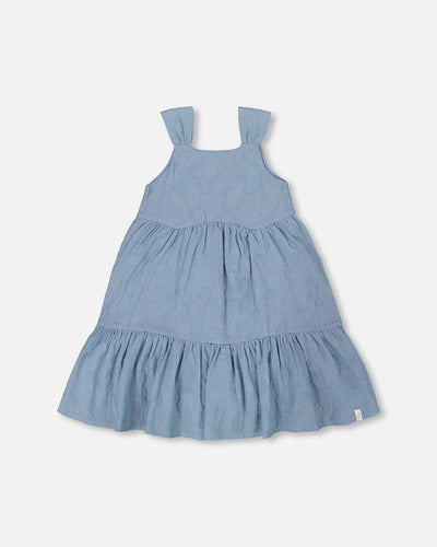 Deux Celestial Blue Tiered Eyelet Dress