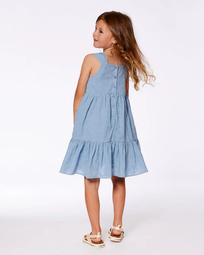 Deux Celestial Blue Tiered Eyelet Dress