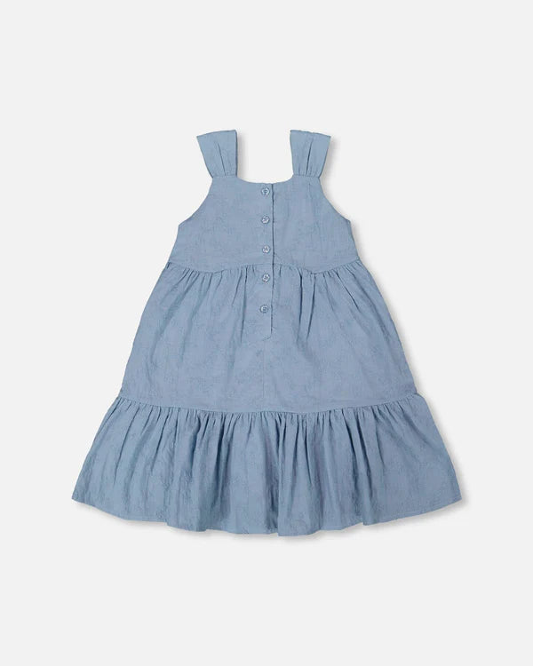 Deux Celestial Blue Tiered Eyelet Dress