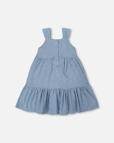 Deux Celestial Blue Tiered Eyelet Dress