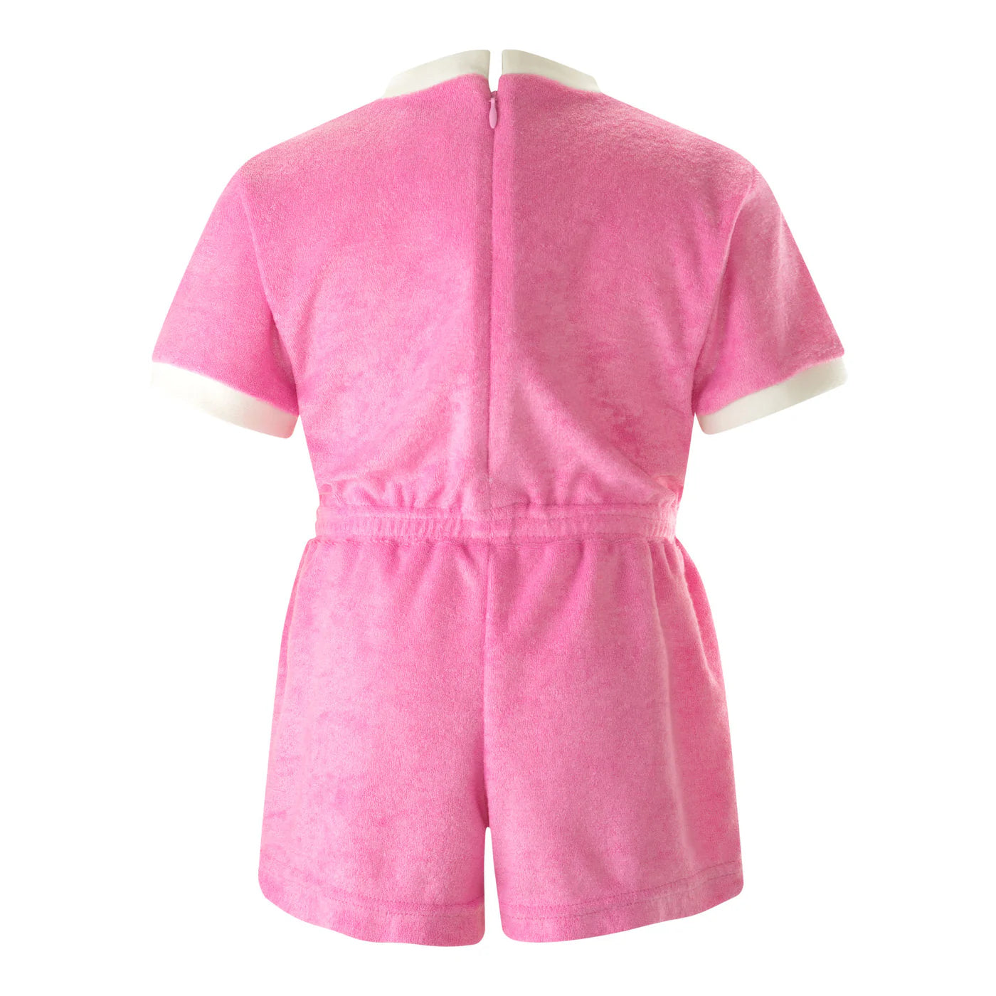 Rachel Riley Pink Bow Towelling Playsuit