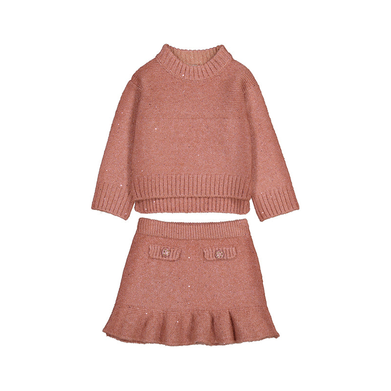 Knit Skirt Set - Rose