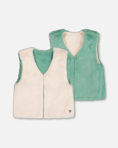 Reversible Faux Fur Vest - Off White