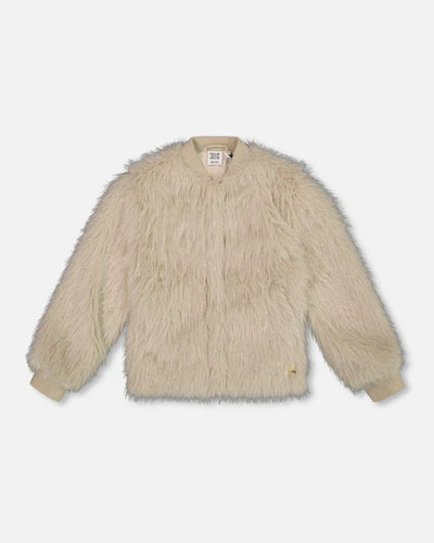 Short Faux Fur Coat - Oyster Gray