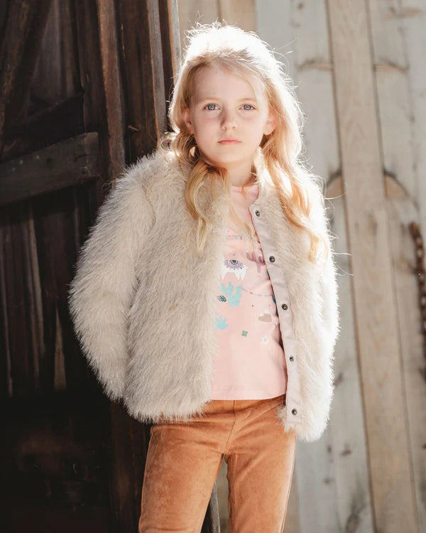 Short Faux Fur Coat - Oyster Gray