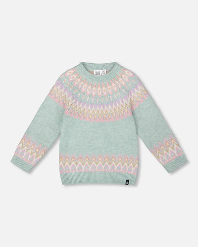 Norvegian Jacquard Sweater - Mineral Blue
