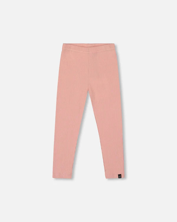 Silver Pink Ribbed Leggings