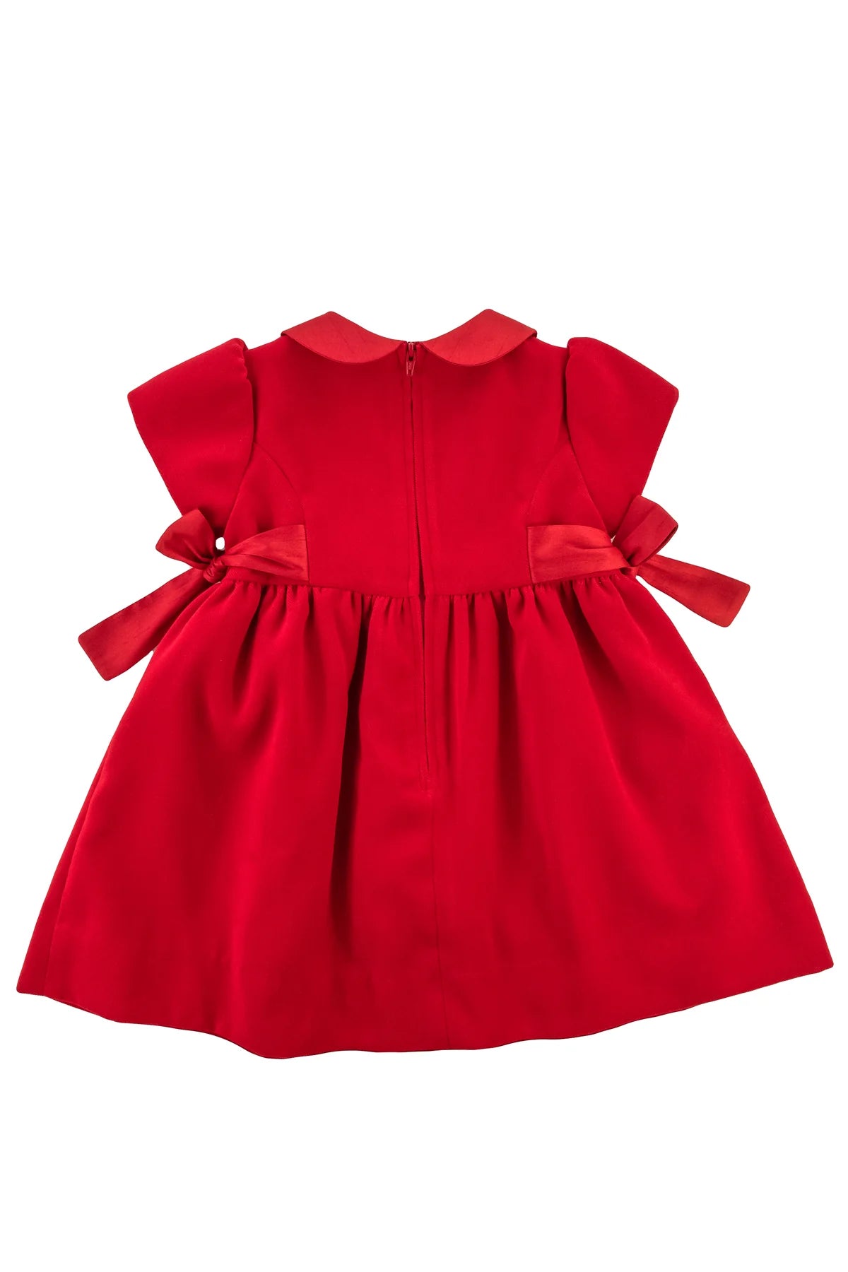 Florence Red Velvet Side Bow Dress